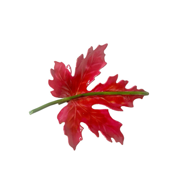 Vintage Original By Robert Red Maple Leaf Pin Brooch Enamel 3 Inch - Picture 1 of 5